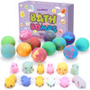 Bath Bombs for Kids with Toys Inside for Girls Boys - Lisotera 12Pcs Bulk Large Size Gift Set for Women Kids Safe Bubble Bath Fizzies Spa Fizz Balls