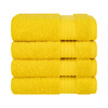Cotton Paradise 100% Cotton Turkish Towel Set, Soft Absorbent Quick Dry, 4 Piece Washcloth Set, Yellow