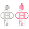Dr. Brown's Milestones Narrow Sippy Straw Bottle, Spill-Proof with 100% Silicone Handles and Weighted Straw, 8 oz/250