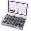 Swpeet 240Pcs 24 Kinds Different Electrolytic Capacitors Range 0.1uF1000uF Assortment Kit, 10V/16V/25V/50V Aluminum
