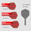 Target Darts K Flex Integrated Dart Flight and Shaft, No.6 Red (Medium) | 3-Pack K-Flex - No. 6, Kflex