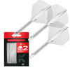 Target Darts K Flex Integrated Dart Flights and Shafts, No.2 Clear (Medium) | Pack of 3 K-Flex  No2, Kflex All in One