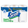 Scott Rapid-Dissolving Toilet Paper, 12 Double Rolls, 231 Sheets per Roll