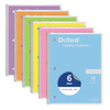 Oxford Spiral Notebook, 1 Subject, College Ruled Paper, 8 x 10-1/2 Inch, Pastel Pink, Orange, Yellow, Green, Blue and