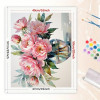Peony Bloom Paint by Numbers Kit for Adults - DIY Pink Flowers in Glass Vase and Petals Falling Painting on Canvas