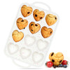 CAKETIME Heart Shaped Muffin Pan with Metal Frame, Nonstick Heart Silicone Molds for Valentine's Day Baking Shaped Egg