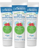 Dr. Brown's Fluoride-Free Baby Toothpaste, Infant and Toddler Oral Care, 1.4oz/40g, 0-3 Years, Strawberry, 3-Pack