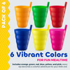 JoyServe 10 Oz Kids Cups with Built-In Straws (6-Pack) BPA-Free Tumblers