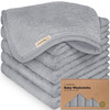 6-Pack Baby Washcloths, Soft Absorbent Washcloths for Face, Body(Cool Gray)