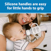 Dr. Brown's Milestones Narrow Sippy Spout Bottle with 100% Silicone Handles, Easy-Grip Handles with Soft Sippy Spout,