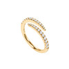 PAVOI 14K Gold Plated CZ Open Twist Eternity Band Yellow Gold for Women 7