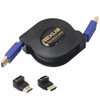 Retractable HDMI Cable Super Speed 1 M/1.8M 3 in 1 3D + 90°/270° Male to Female Adapter Converter (6ft(1.8M))