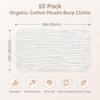 Yoofoss Muslin Burp Cloths for Baby 10 Pack 100% Organic Cotton Baby Washcloths for Boys Girls Large 20''X10'' Super