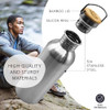 Bambaw Stainless Steel Single Wall Water Bottle, 24 oz, 750 ml, Reusable, Leakproof, Dishwasher Safe, BPA Free, Ideal