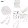Trounistro 8 Pieces Graduation Cords Yarn Honor Cords with Tassel for College Graduation Students (White)