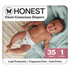 The Honest Company Daytime Diapers, Turtle Time, Size 1, 35 Count
