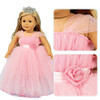 Girls Doll Clothes and Accessories , Princess Costume , Wedding Dress , Party Gown Dress for 18 inch Dolls (Pink)