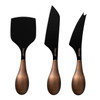 hecef Cheese Knife Set of 3, Bronze Grain Multipurpose Retro Cheese Knives, Set includes Pronged, Hard Cheese & Chisel