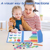 Magnetic Fraction Educational Puzzle, Magnetic Fraction Tiles and Circles, Elementary Fraction Manipulatives,
