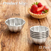 Mezchi 12 Pack Egg Tart Molds, Aluminum Alloy Pudding Jelly Molds, Reusable Cake Tartlets, Cupcake and Muffin Cups for