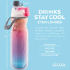 O2COOL Mist N Sip 20 oz Misting Reusable Sports Water Bottle Red Ombre