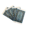 Turkish Carpet Coasters Set of 4  mini Drink mats with Fringe, Protective and Decorative for Home or Office | Dining