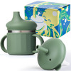 Jumble Dream Stainless Steel Sippy Cup  Spill-Proof Straw Cup,Sage Breeze