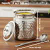 KSJONE Stainless Steel Hammered Oil and Ghee Container for Kitchen I Multipurpose Oil Container with Lid I Capacity of