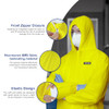 YIBER Hazmat Suit Disposable Coverall | Heavy Duty Full Body Paint Coverall & Suit in 7 Sizes - 2X-Large, Yellow, 1