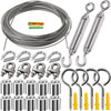 1/16 Wire Rope Kit,Vinyl Coated Aircraft Cable,7x7 Strand Core with Turnbuckles,Crimping Loop Sleeve,Cable Clip Clamp