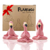 Goodeco 2.4" Mini Yoga Flamingo Figurines - Tiny Gifts Whimsical Kawaii Pink Flamingo Desk Decor, Set of 3 Fairy