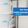 LIDER Flat-Face Outlet Extender, 3 Receptacles, 3ft Cord, 1625W, Ultra-Thin