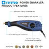 YEYETUO Engraving Pen, 6 Speed Metal Engraver, Engraving Machine for Wood