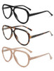 AMOMOMA 3 Pack Retro Aviator Reading Glasses for Women Men,Classic Large Oversized Reader Blue Light Computer Frame