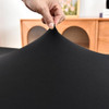 Amonsa Oval Black Fitted Tablecloth with Elastic 48x72 inch for Oval Tables Washable Stretchy Spandex Fabric Table