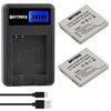 Batmax 2Pcs NB-4L Battery + LCD USB Charger for Canon PowerShot ELPH 100 HS,300 HS,SD400,SD600,SD750,SD780 is,SD960
