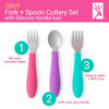 Elk and Friends Kids Silverware with Silicone Handle | Childrens Safe Flatware | Toddler Utensils | Baby Spoons +