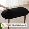 NEWISHER Fitted Oval Tablecloth 48 x 68 Inch Elastic Table Cloth Black