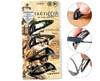 Tactical Hair Clips, 4 Pack - Black - Multitool Snap Barrettes - Laser Engraved, Vacuum Plated, Multi-Functional