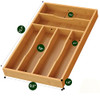 Bayting Bamboo Silverware Organizer, Bamboo Kitchen Drawer Cutlery Organizer, Utensil Holder, Flatware Organizer Tray