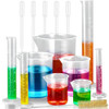 moveland Plastic Graduated Cylinders and Beakers with 5 Pipettes, 10ml 25ml 50ml 100ml Cylinders, 50ml 100ml 250ml