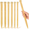 MTLEE 6 Pcs Large Knitting Needles Wooden Straight Jumbo 3 Sizes,Natural