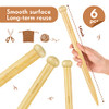 MTLEE 6 Pcs Large Knitting Needles Wooden Straight Jumbo 3 Sizes,Natural