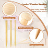 MTLEE 6 Pcs Large Knitting Needles Wooden Straight Jumbo 3 Sizes,Natural