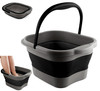 DoroSun Collapsible Foot Tub Feet Soaking Spa Bath with Massager Acupoints for Circulation, Plastic Inflatable Feet