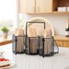 ZZDWLDHA Utensil Caddy Silverware Holder for Party, Metal Mesh Cutlery Storage Organizer for Forks Spoons Napkins