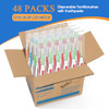 48 Packs Disposable Toothbrushes with Toothpaste, Individually Wrapped