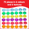 edxeducation Tactile Shells, Set of 72, Translucent, 6 Textures and Colors