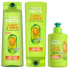 Garnier Fructis Sleek & Shine Shampoo, Conditioner + Leave-In Conditioer Set for Frizzy, Dry Hair, Plant Keratin +