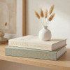 Aesthetic Decorative Books - Set of 2 Linen Boxes with Gold Lettering, Enhance Your Coffee Table, Bookshelf or Mantle